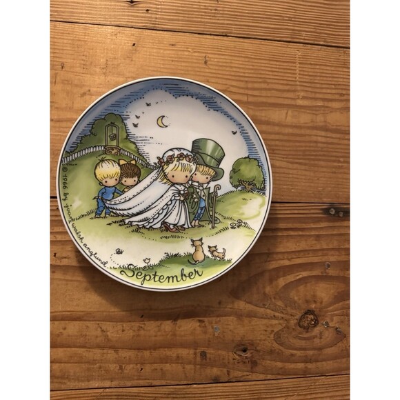 1966 Joan Walsh Anglund September plate West Germany 7.75” Bride & Groom wedding - Picture 5 of 5